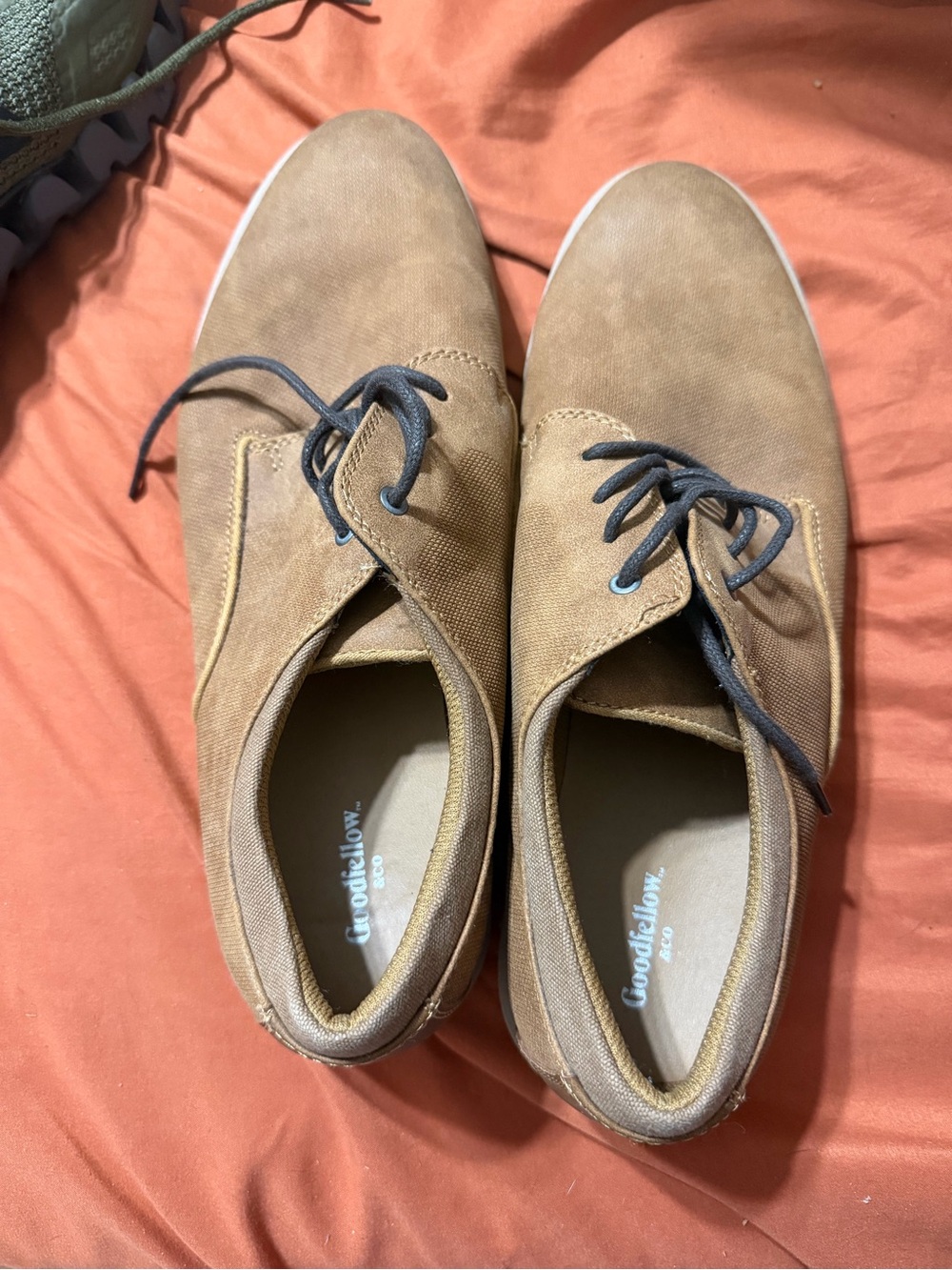 Goodfellow & Co Brown Chukka Canvas Lace-Up Boots with Dark Gray Laces